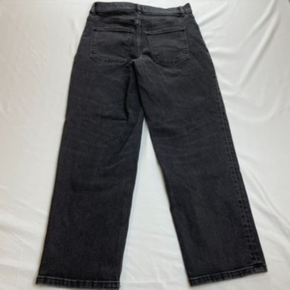 Spanx Authentic 360 Wide Leg Jeans Black Wash High Rise Petite S